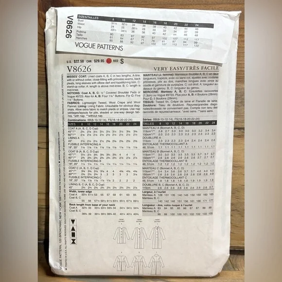 Set of 3 women’s Vogue sewing patterns D141 - Picture 3 of 7